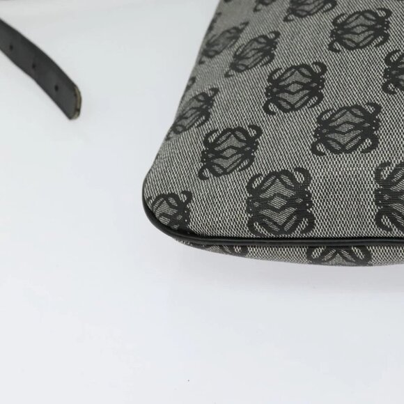 LOEWE anagram Shoulder Bag PVC Gray Gold Auth yk18308 - Picture 10 of 14